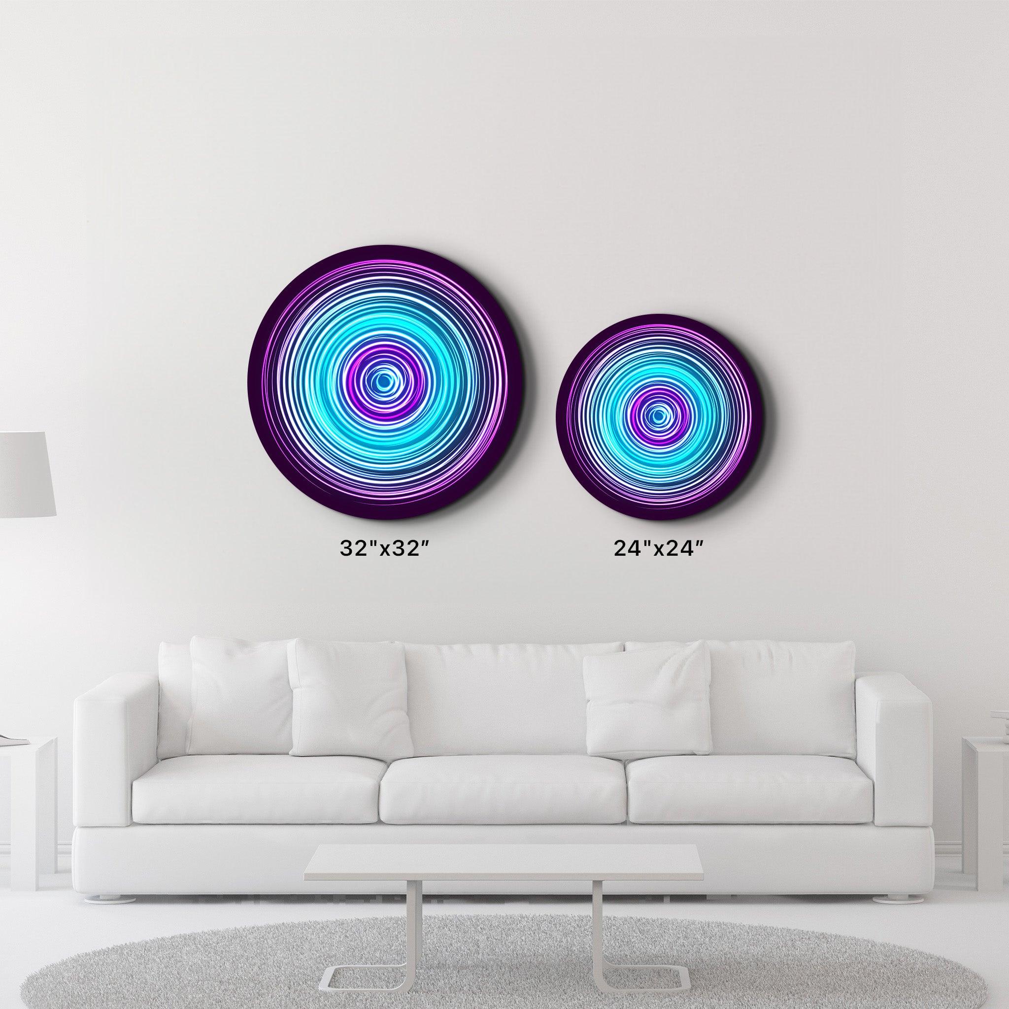・"Blue Swirl"・Rounded Glass Wall Art - ArtDesigna Glass Printing Wall Art