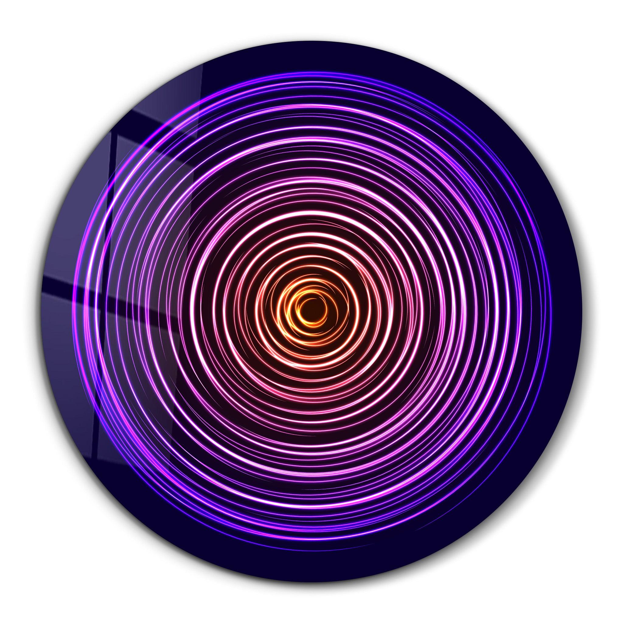 ・"Purple Swirl"・Rounded Glass Wall Art - ArtDesigna Glass Printing Wall Art