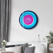 Pink Swirl | Rounded Glass Wall Art - Artdesigna