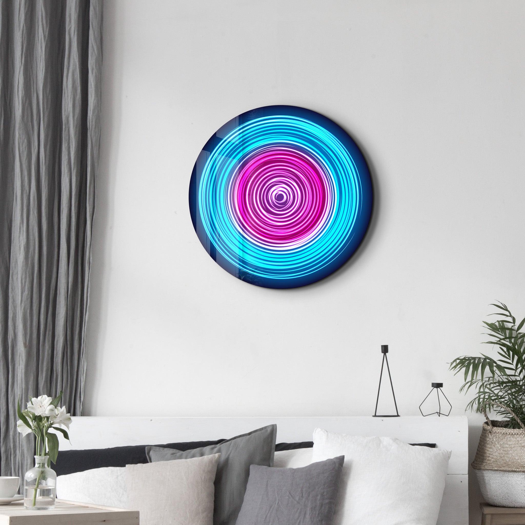 Pink Swirl | Rounded Glass Wall Art - ArtDesigna Glass Printing Wall Art