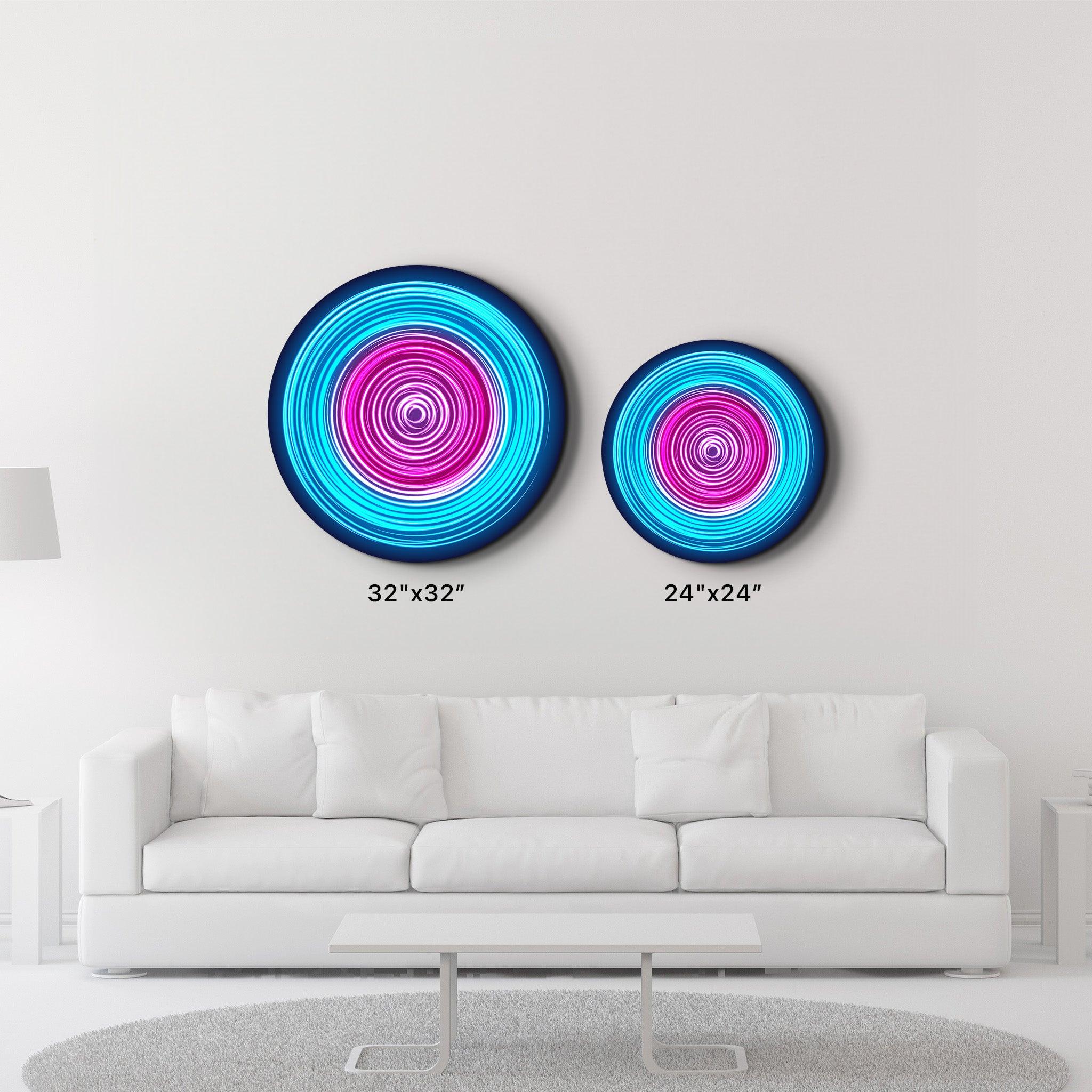 Pink Swirl | Rounded Glass Wall Art - Artdesigna