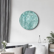 ・"Marble Stone - Blue"・Rounded Glass Wall Art - ArtDesigna Glass Printing Wall Art