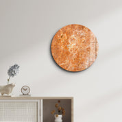 ・"Marble Stone - Orange"・Rounded Glass Wall Art - ArtDesigna Glass Printing Wall Art