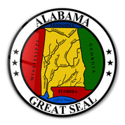 Alabama Seal – Round Glass Wall Art