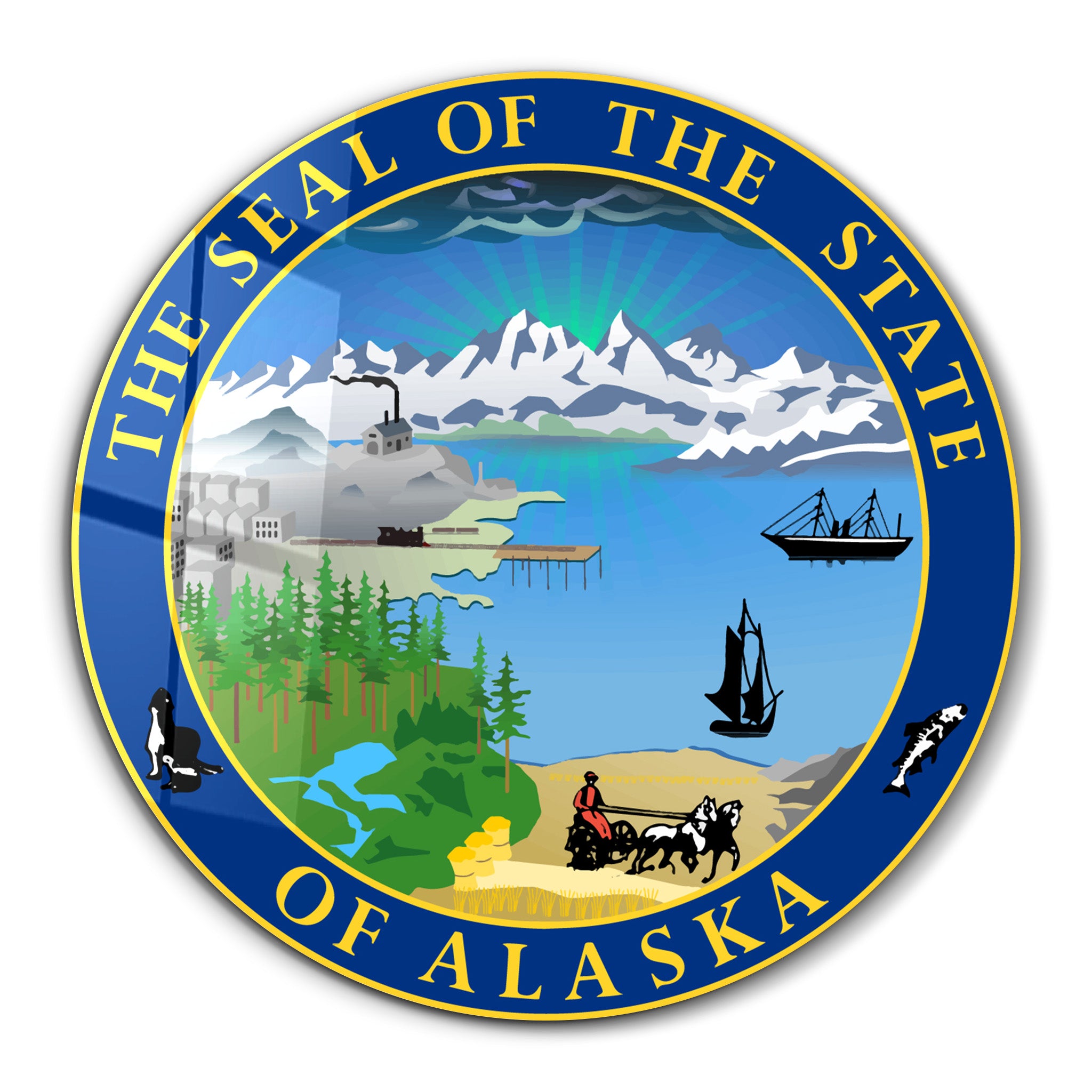 Alaska Seal – Round Glass Wall Art