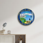 Alaska Seal – Round Glass Wall Art