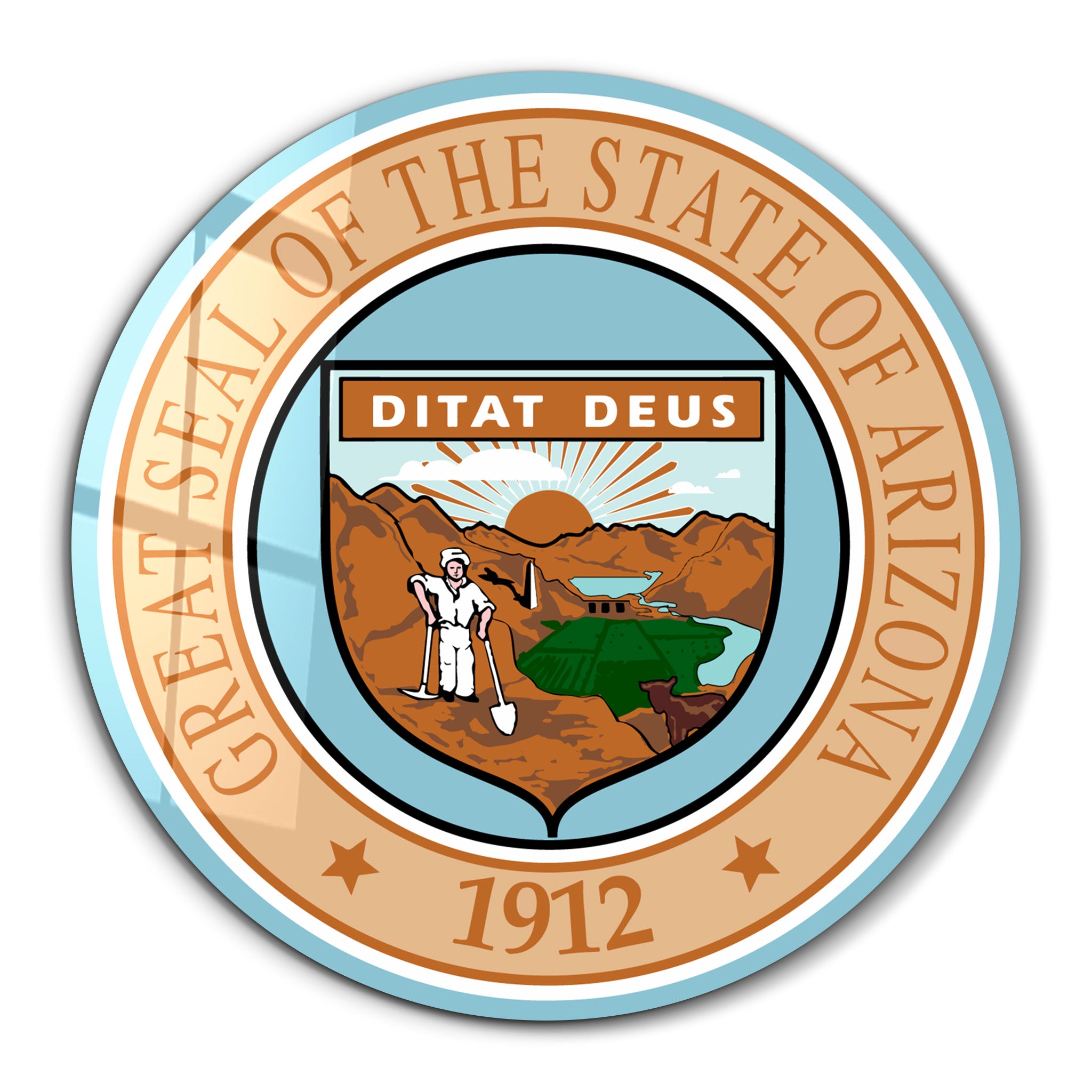 Arizona Seal – Round Glass Wall Art
