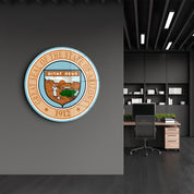 Arizona Seal – Round Glass Wall Art
