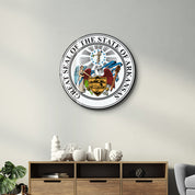 Arkansas Seal – Round Glass Wall Art