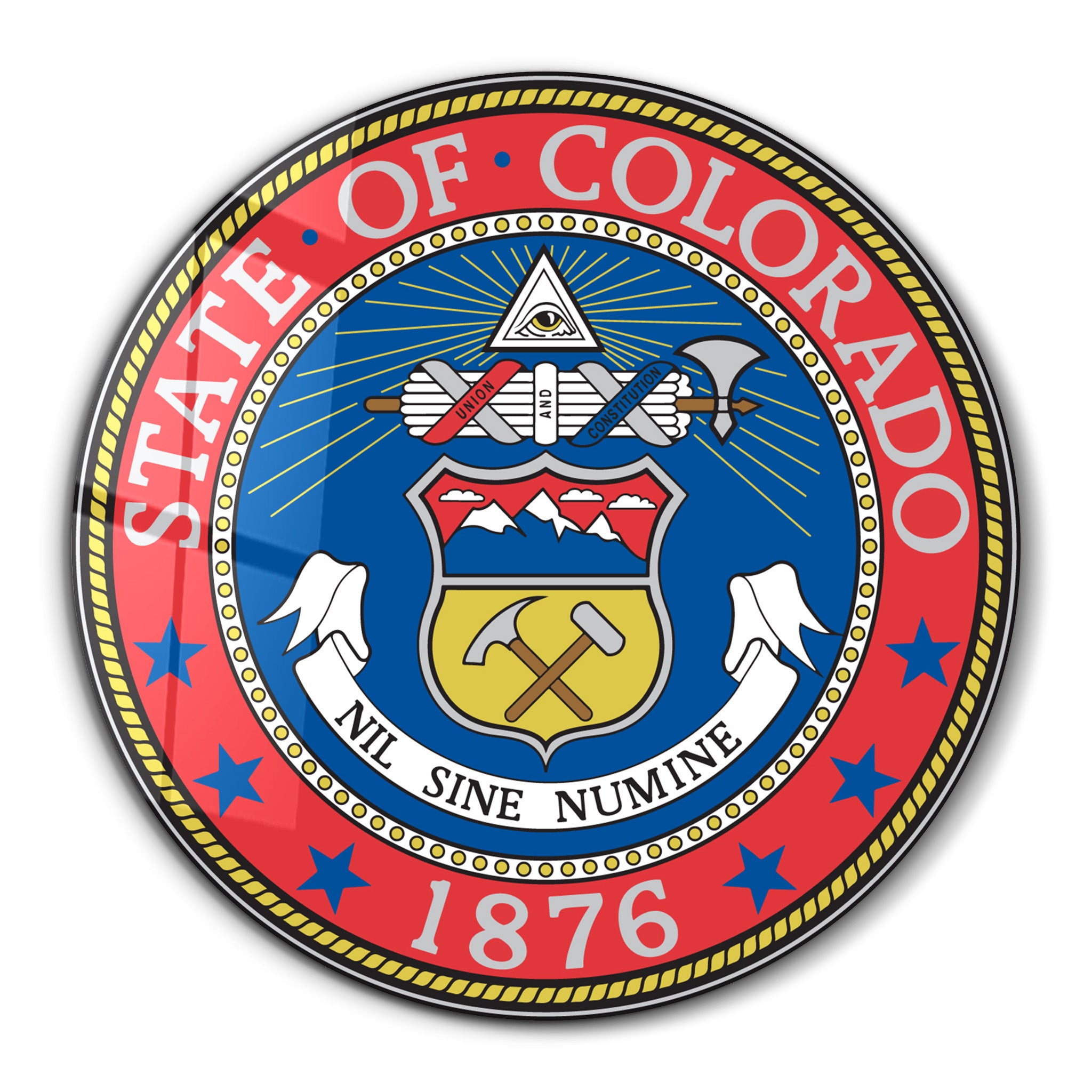 Colorado Seal – Round Glass Wall Art