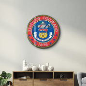 Colorado Seal – Round Glass Wall Art