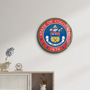 Colorado Seal – Round Glass Wall Art