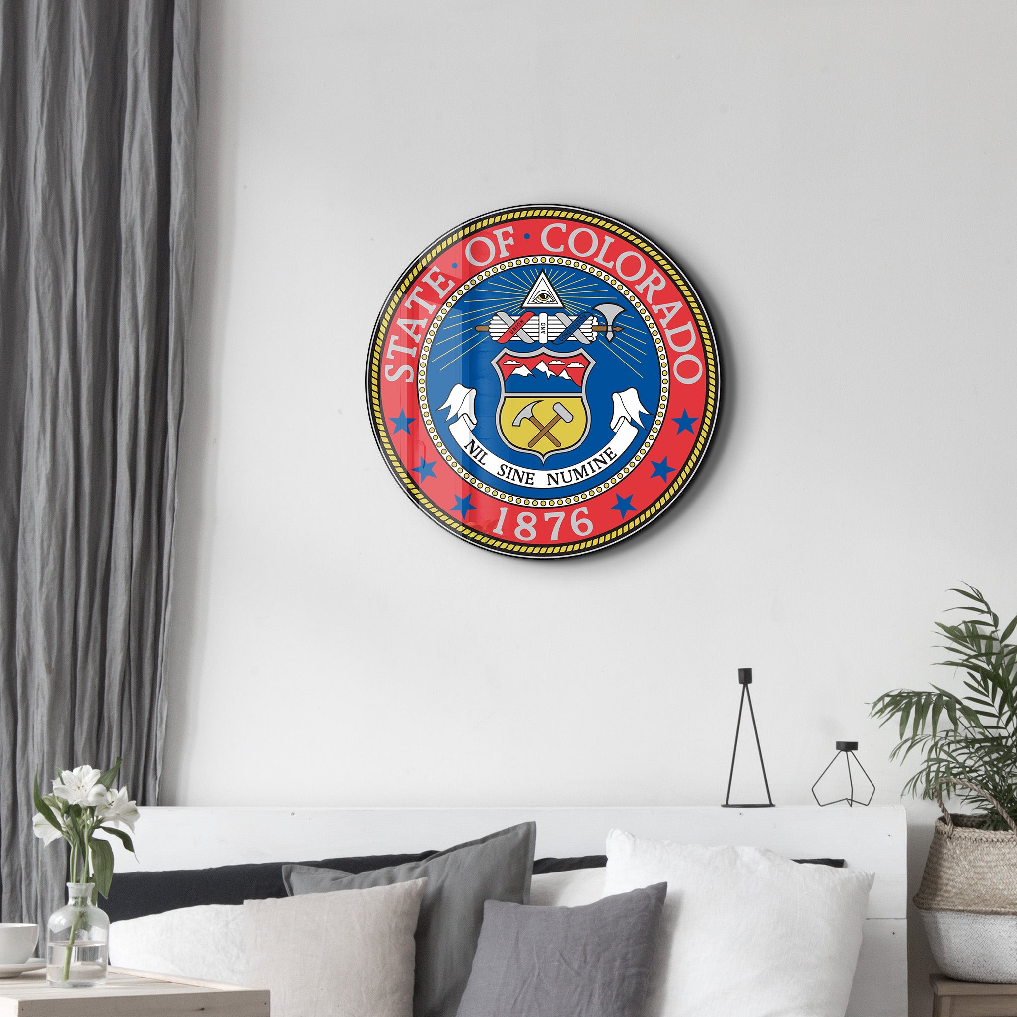 Colorado Seal – Round Glass Wall Art