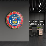 Colorado Seal – Round Glass Wall Art