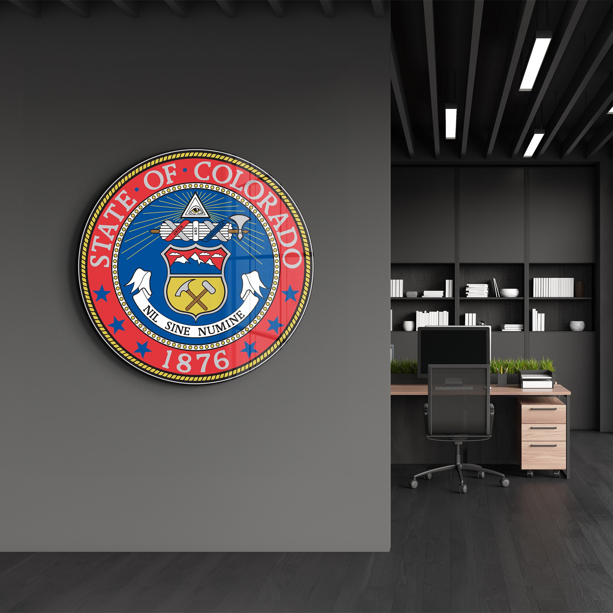 Colorado Seal – Round Glass Wall Art