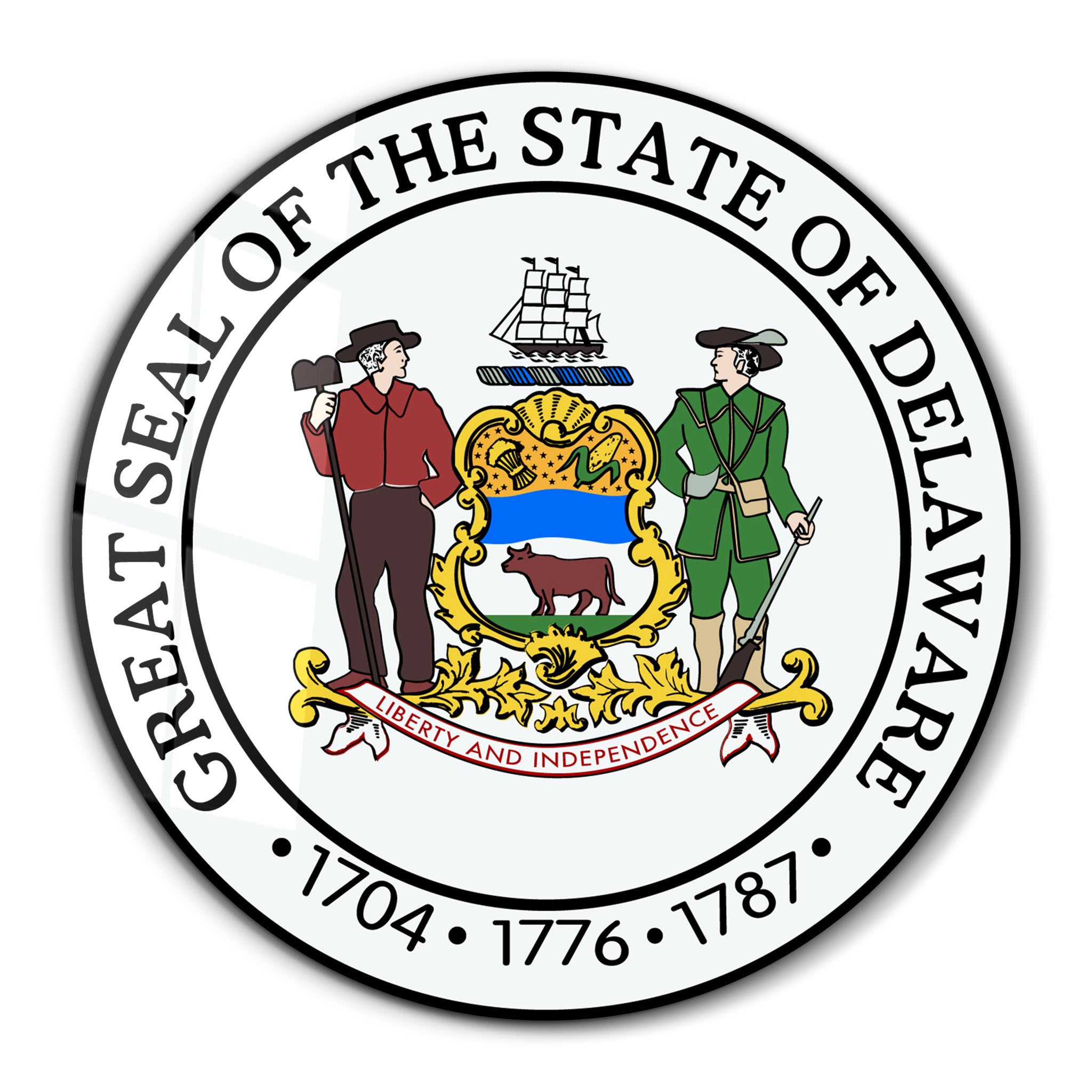 Delaware Seal – Round Glass Wall Art