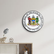 Delaware Seal – Round Glass Wall Art