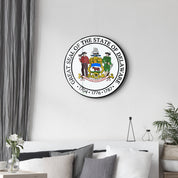 Delaware Seal – Round Glass Wall Art