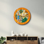 Florida Seal – Round Glass Wall Art