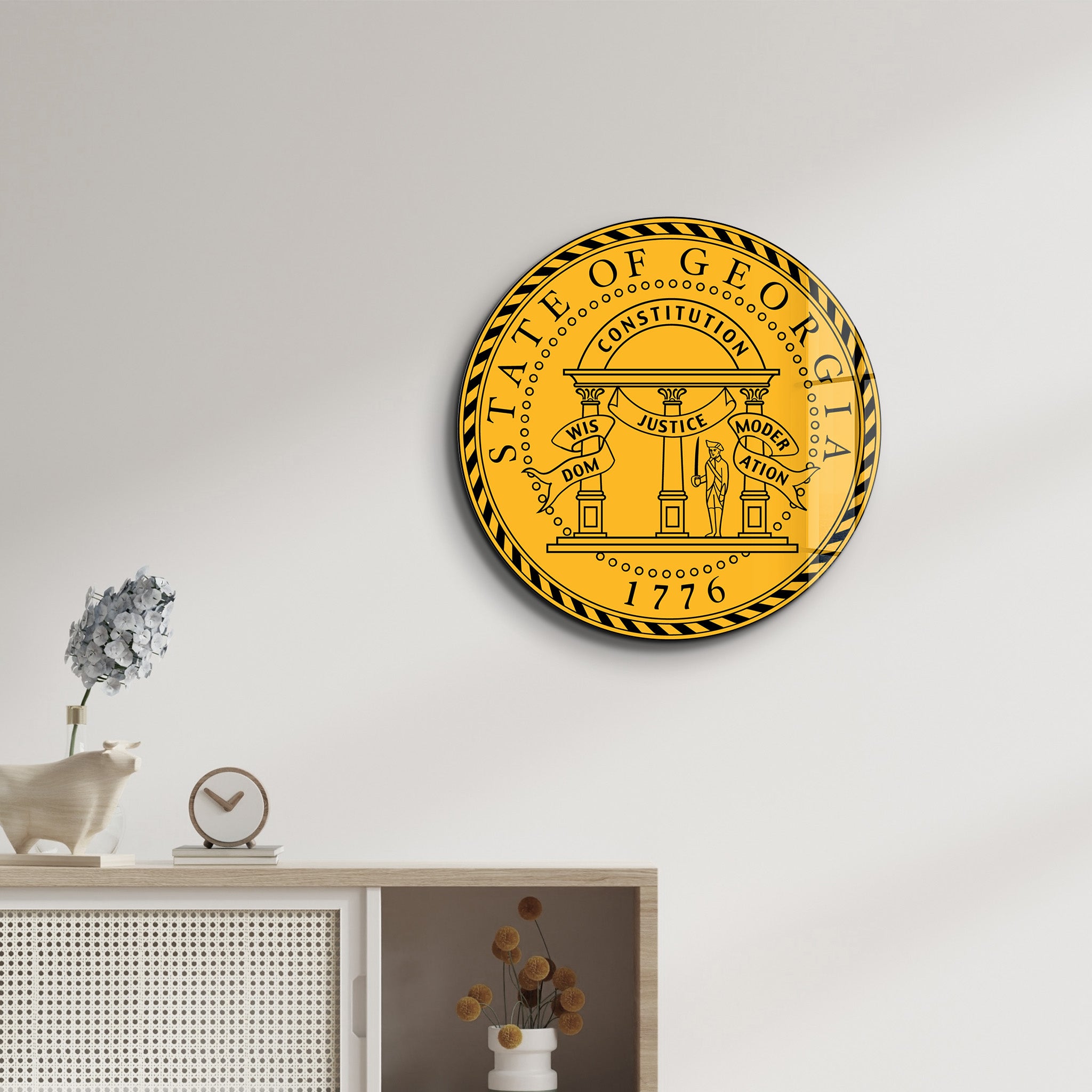 Georgia Seal – Round Glass Wall Art