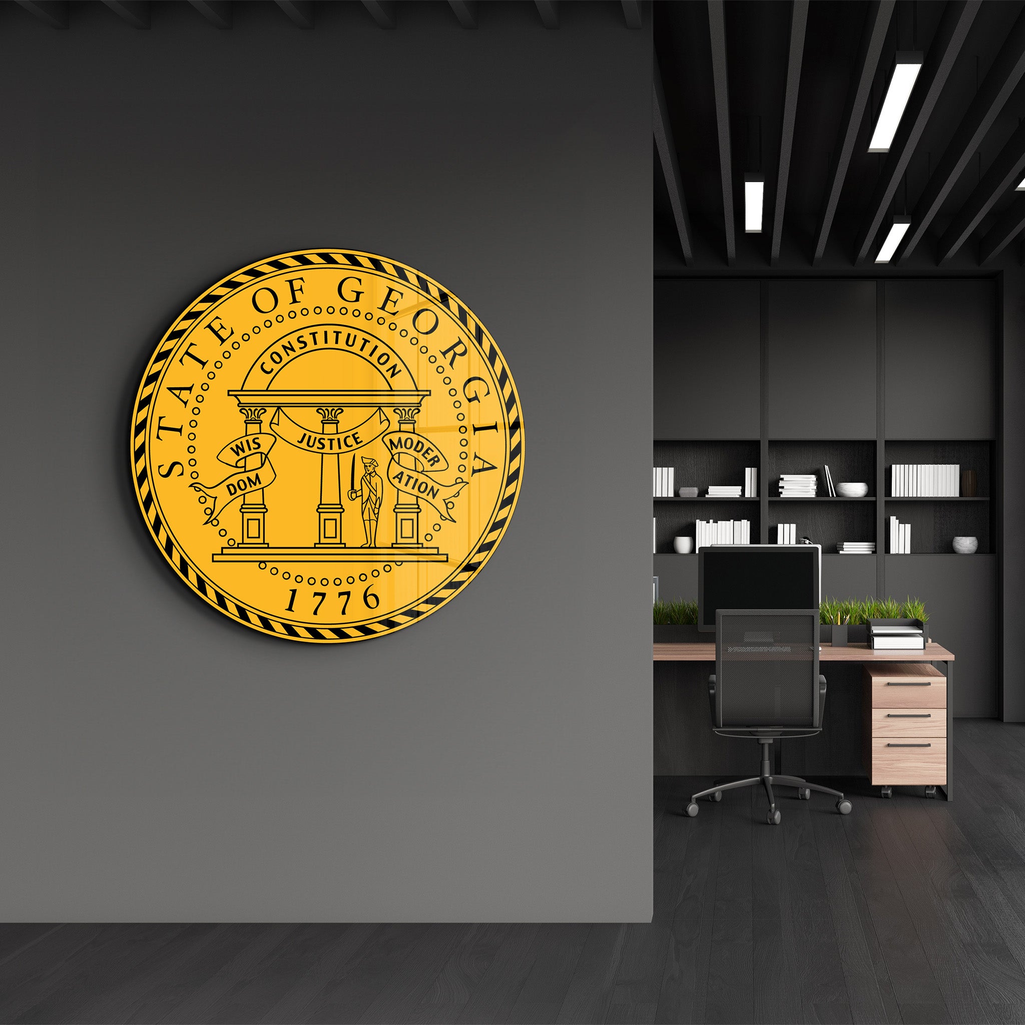 Georgia Seal – Round Glass Wall Art