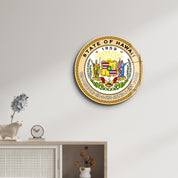 Hawaii Seal – Round Glass Wall Art