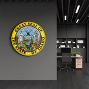Idaho Seal – Round Glass Wall Art
