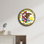 Illinois Seal – Round Glass Wall Art