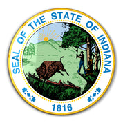 Indiana Seal – Round Glass Wall Art