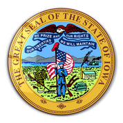 Iowa Seal – Round Glass Wall Art
