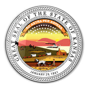 Kansas Seal – Round Glass Wall Art