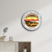 Kansas Seal – Round Glass Wall Art