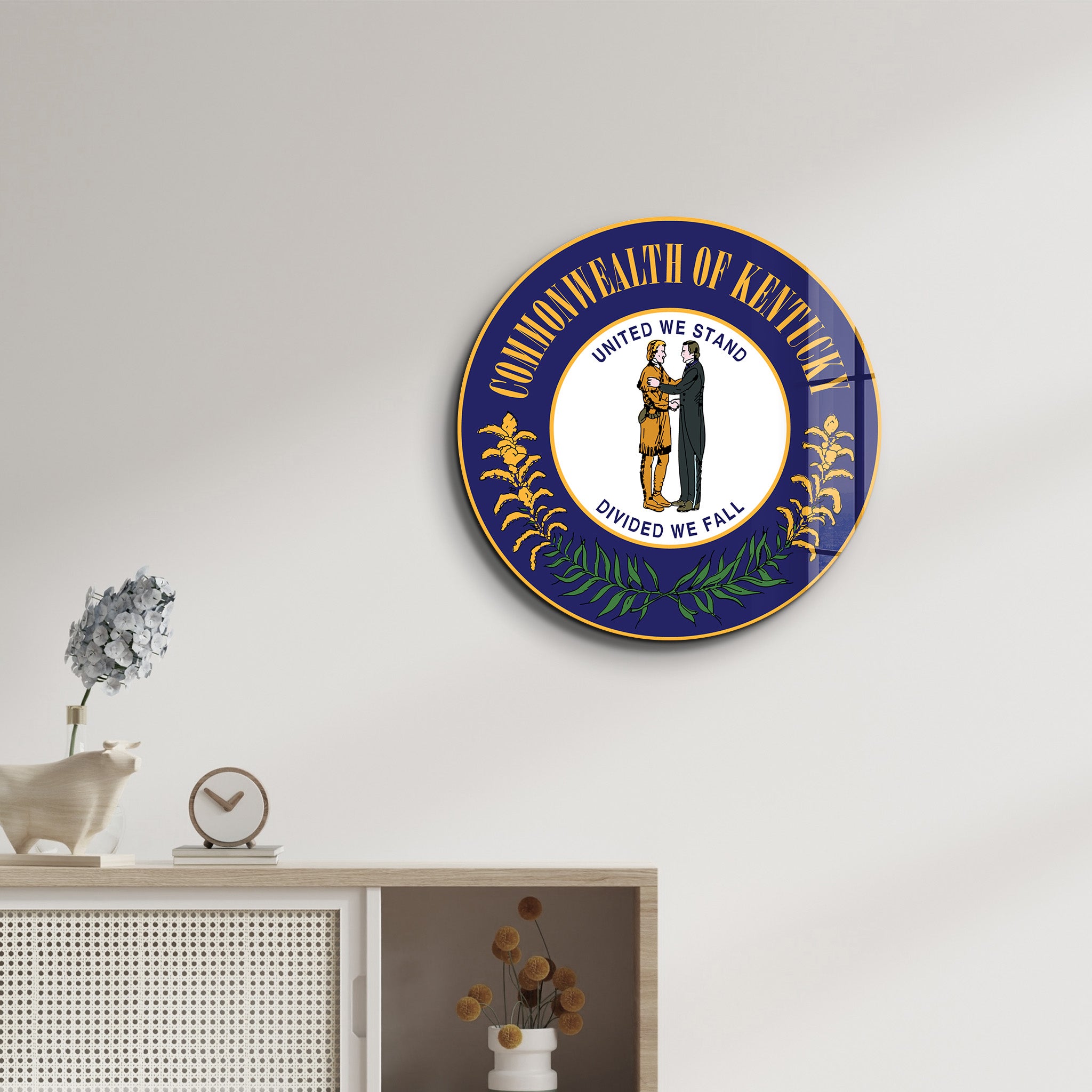 Kentucky Seal – Round Glass Wall Art