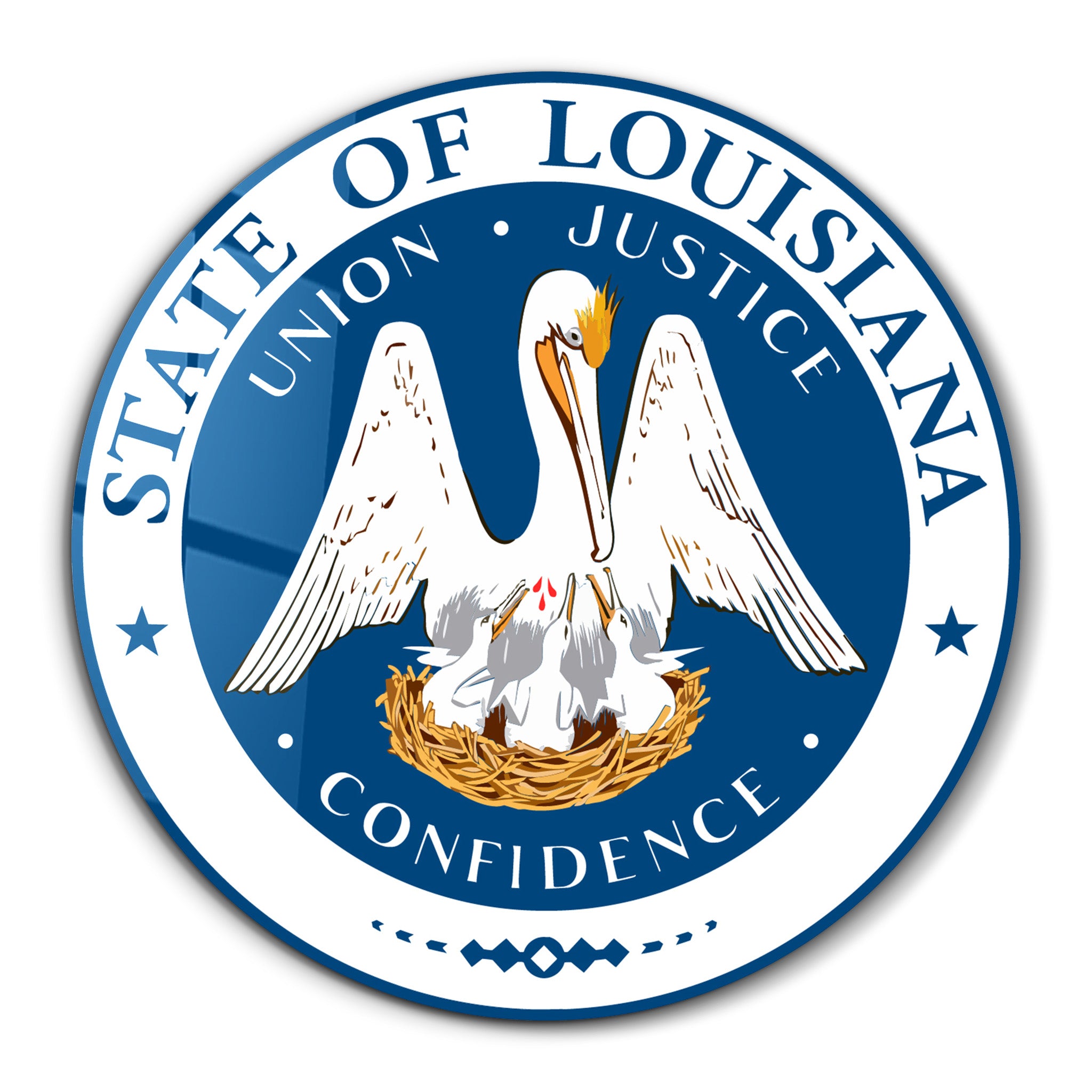Louisiana Seal – Round Glass Wall Art