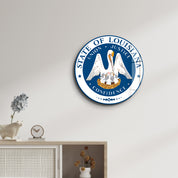 Louisiana Seal – Round Glass Wall Art