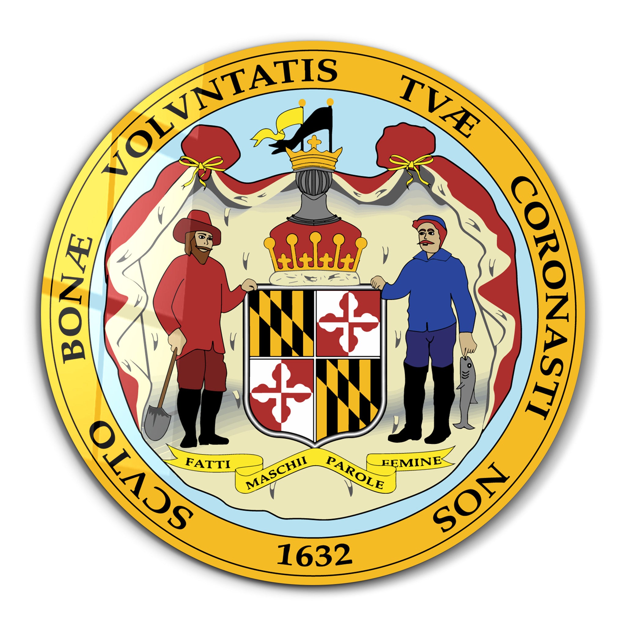Maryland Seal – Round Glass Wall Art