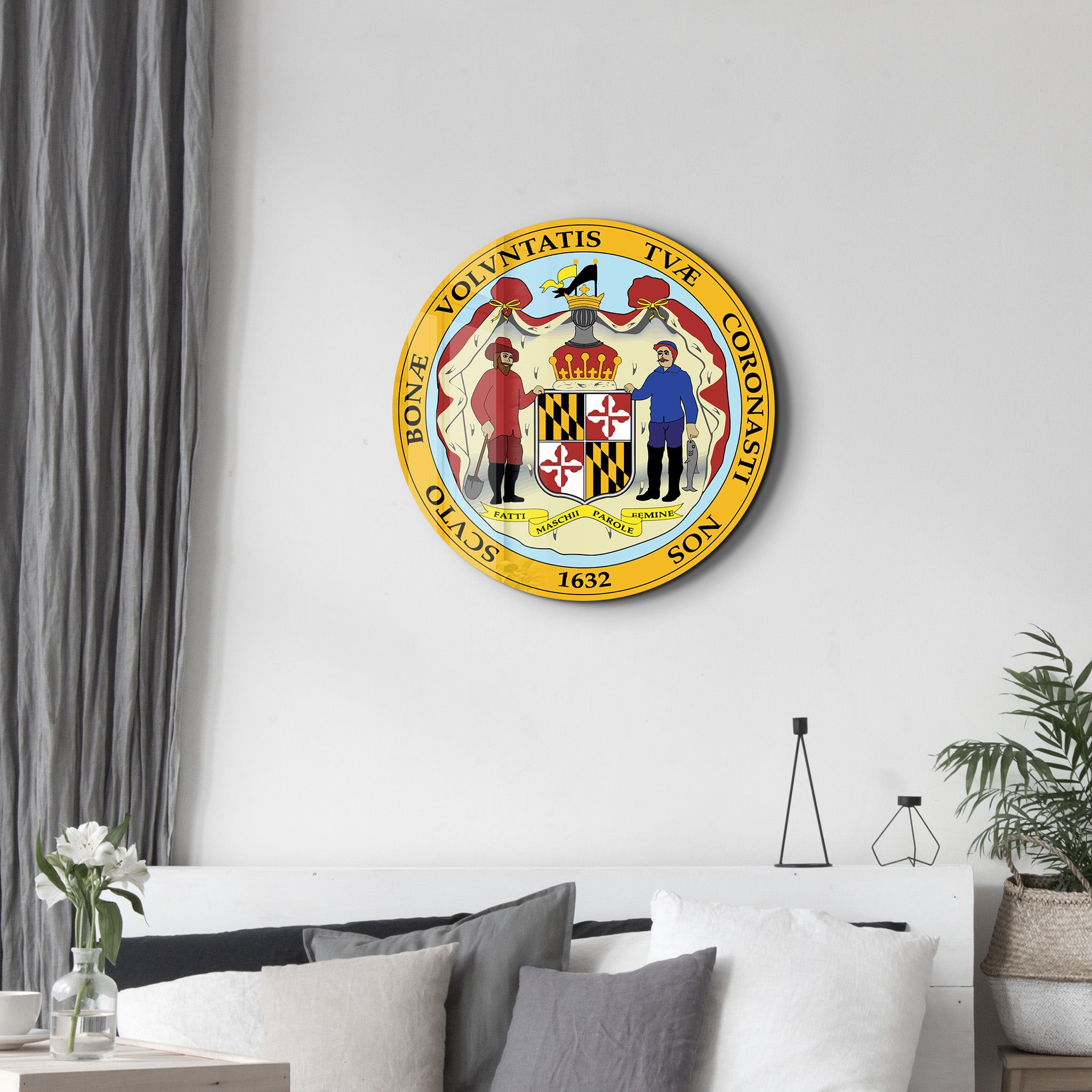 Maryland Seal – Round Glass Wall Art