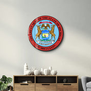 Michigan Seal – Round Glass Wall Art