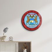Michigan Seal – Round Glass Wall Art