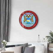 Michigan Seal – Round Glass Wall Art