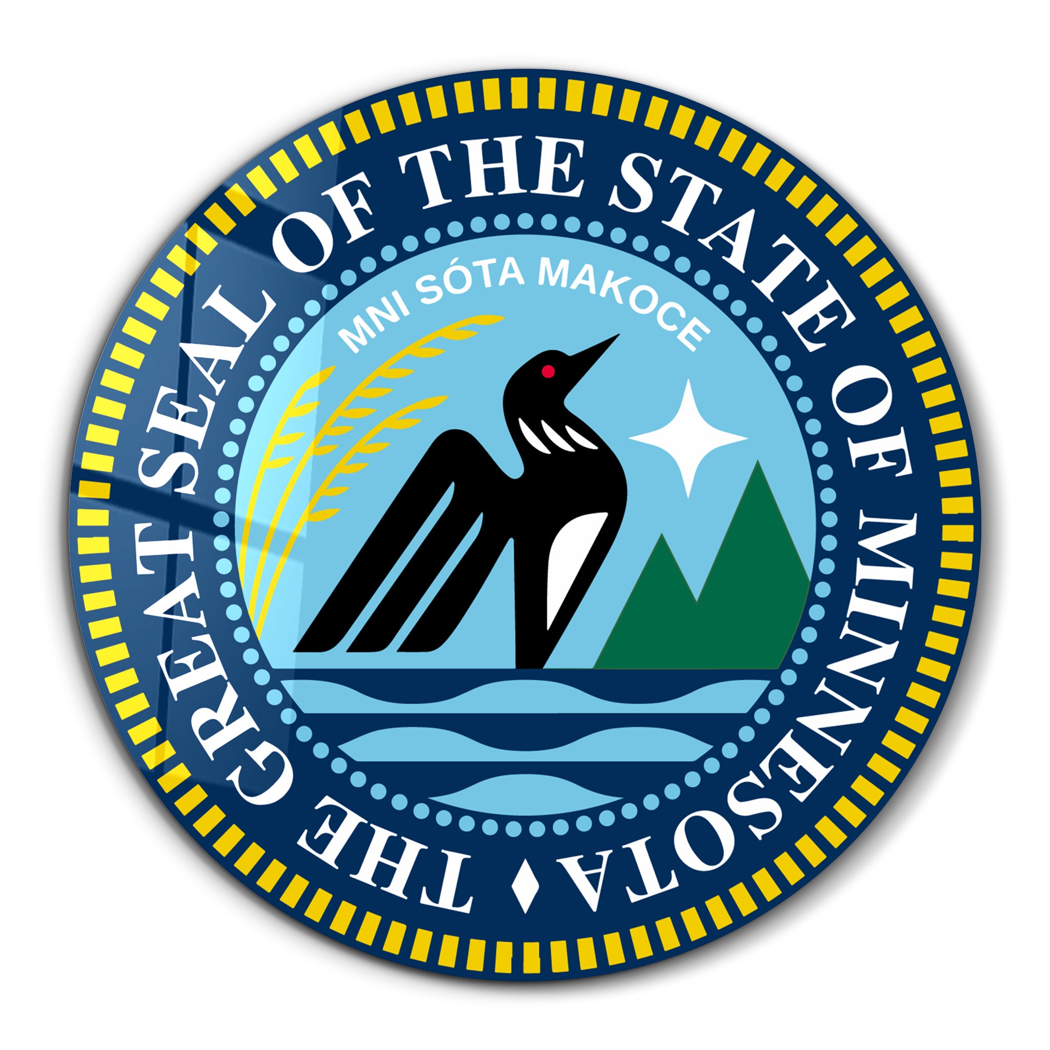 Minnesota Seal – Round Glass Wall Art