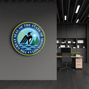 Minnesota Seal – Round Glass Wall Art