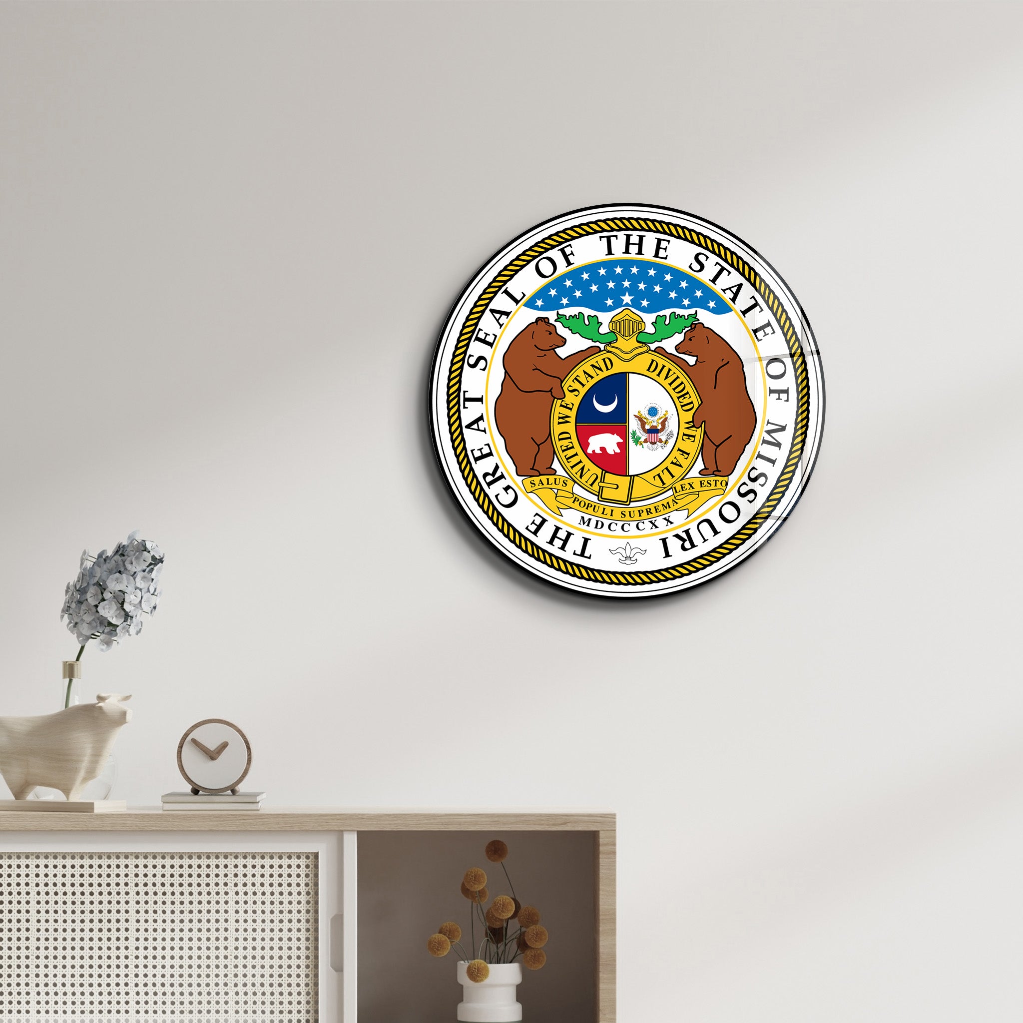 Missouri Seal – Round Glass Wall Art