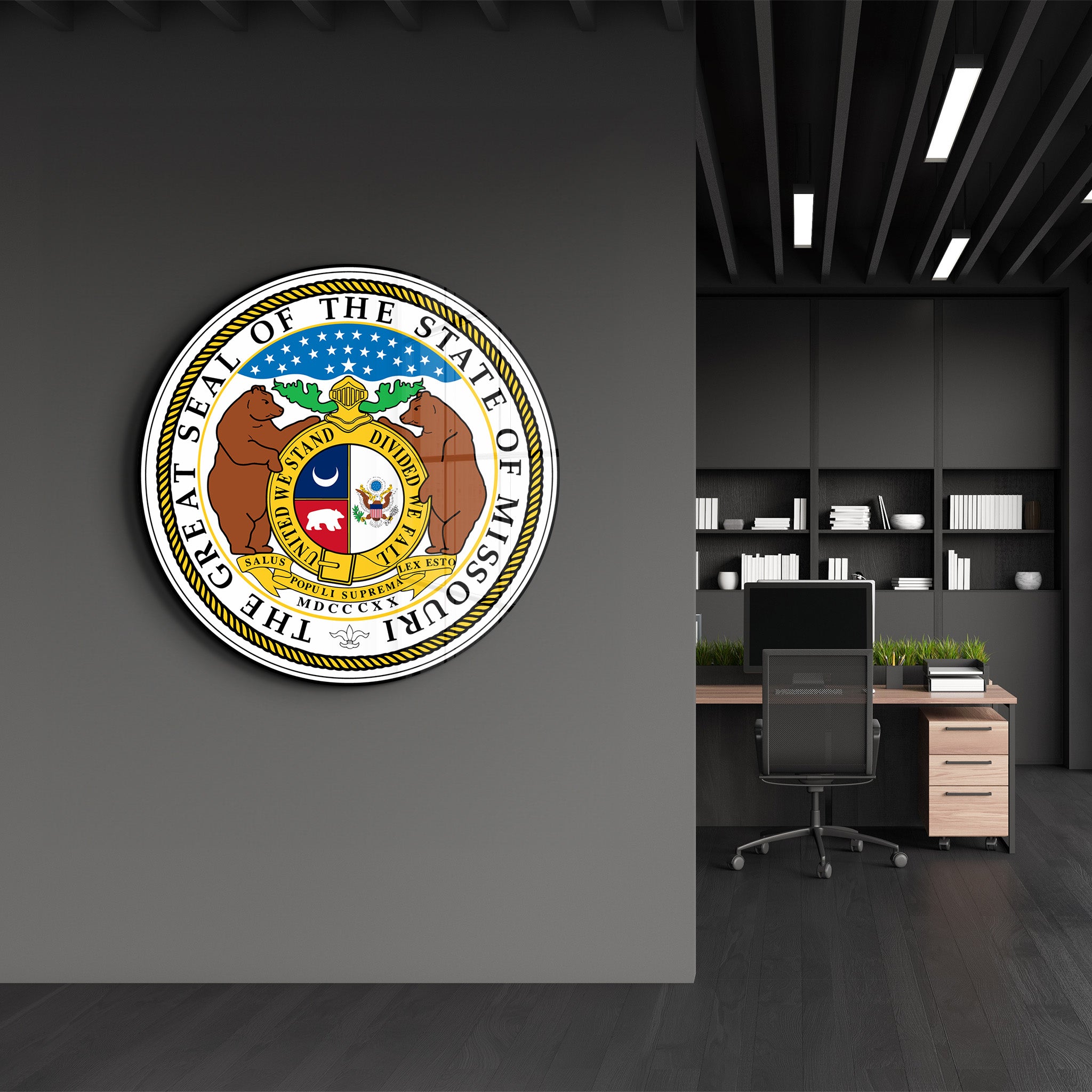 Missouri Seal – Round Glass Wall Art
