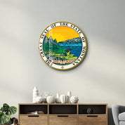 Montana Seal – Round Glass Wall Art
