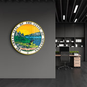 Montana Seal – Round Glass Wall Art