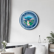 Nebraska Seal – Round Glass Wall Art