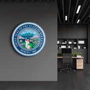 Nebraska Seal – Round Glass Wall Art