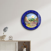 Nevada Seal – Round Glass Wall Art