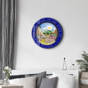 Nevada Seal – Round Glass Wall Art
